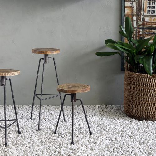 Tabouret design minimaliste - NIKITA - ZEUS - avec piètement en fer
