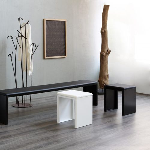 Tabouret contemporain - IRONY - ZEUS - avec piètement en cuivre / tapissé / noir