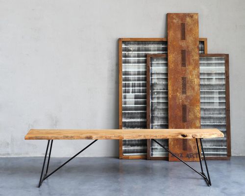 Banc de jardin classique - OLD TIMES - ZEUS - en bois massif / en cuivre