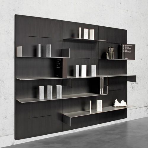 Bibliothèque modulable - IWALL - ZEUS - contemporaine / en métal / noire