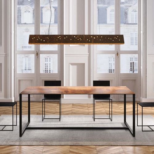 Table contemporaine - BIG BROTHER - ZEUS - en HPL / avec piètement en cuivre / rectangulaire