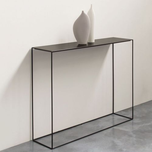 Console design minimaliste - SLIM IRONY - ZEUS - en tôle d'acier / avec piètement en cuivre / rectangulaire
