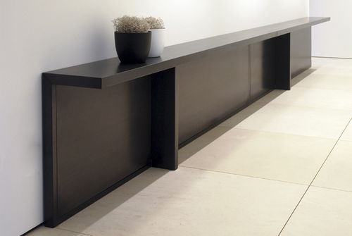 Console contemporaine - ATRIUM design - ZEUS - en tôle d'acier / avec piètement en tôle d'acier / rectangulaire