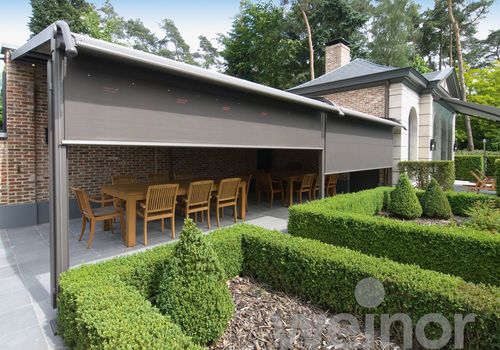 Pergola adossée - PLAZA PRO  - Weinor - en métal / rétractable