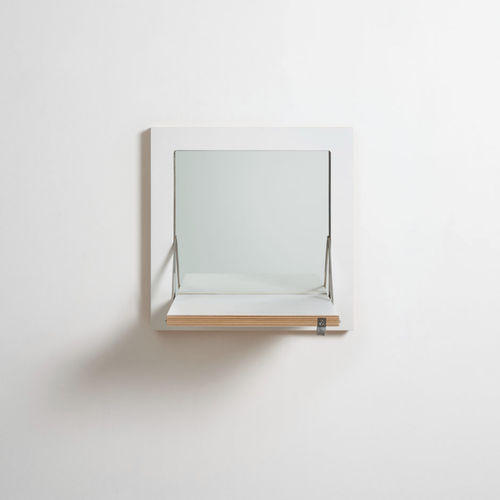 Miroir mural - FLÄPPS SCHMINKSPIEGEL - AMBIVALENZ - pour chambre d'hôtel / contemporain / carré