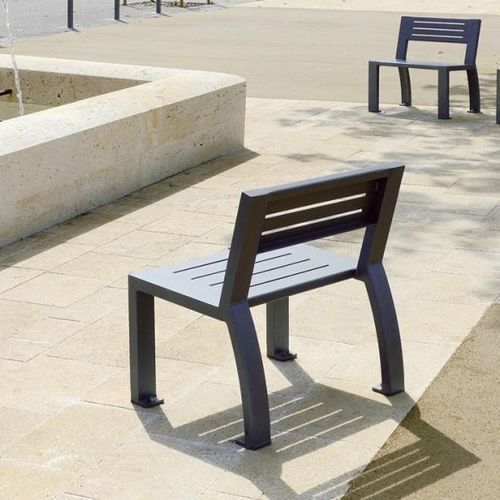 Fauteuil urbain contemporain - CLÉA  - univers & cité | mobilier urbain - en acier / en acier / gris