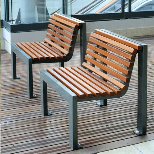 Fauteuil urbain contemporain - CINÉO  - univers & cité | mobilier urbain - en bois / en acier / pour espace public