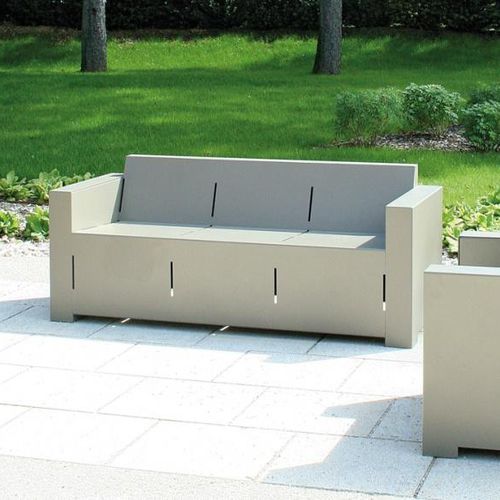 Canapé contemporain - MANOA  - univers & cité | mobilier urbain - d'extérieur / en acier / avec accoudoirs
