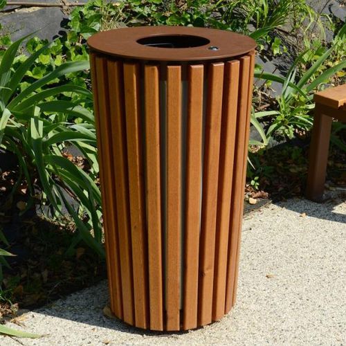 Poubelle publique - EXOTICA  - univers & cité | mobilier urbain - murale / en acier / en bois
