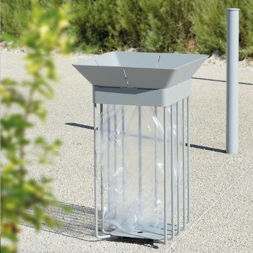 Support de sac poubelle public - ORIA  - univers & cité | mobilier urbain - au sol / en acier / contemporain