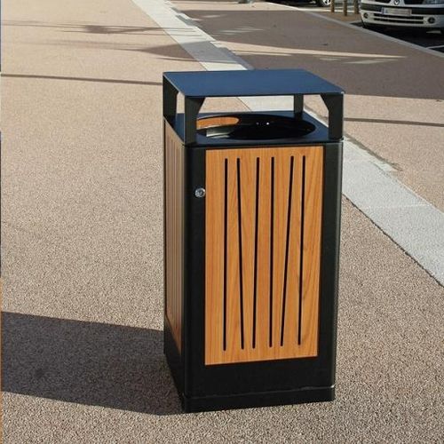 Poubelle publique - LIA - univers & cité | mobilier urbain - en acier / en bois / en stratifié
