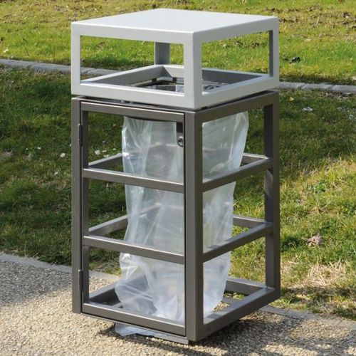 Support de sac poubelle public - ZEO  - univers & cité | mobilier urbain - au sol / en acier / d'extérieur
