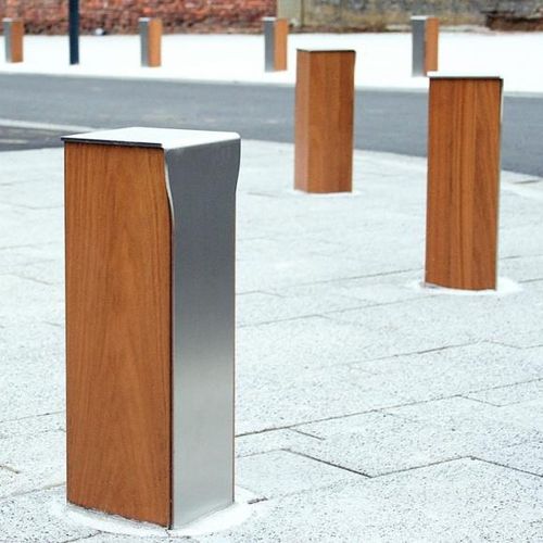 Borne de protection - NOVÉO - univers & cité | mobilier urbain - amovible / en acier inoxydable / en bois