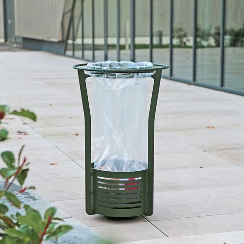 Support de sac poubelle public - DOCK - univers & cité | mobilier urbain - au sol / en acier / en tôle d'acier