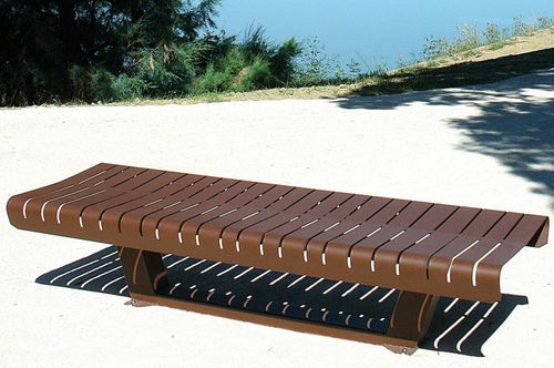 Banc public contemporain - LIA  - univers & cité | mobilier urbain - en acier / sans dossier / sans accoudoirs
