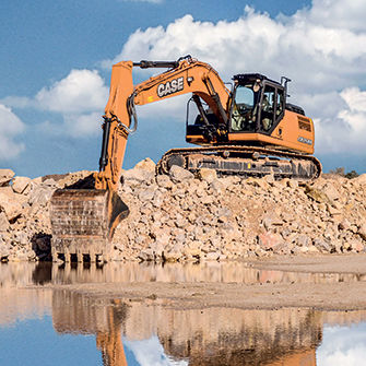 Pelle intermédiaire - CX210D  - Case Construction - sur chenilles / pour chantier / diesel