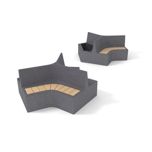 Banc contemporain - BUMERANG  - Cemer Kent Ekipmanlari San. Tic. Ltd. Sti - en bois / en métal / en béton