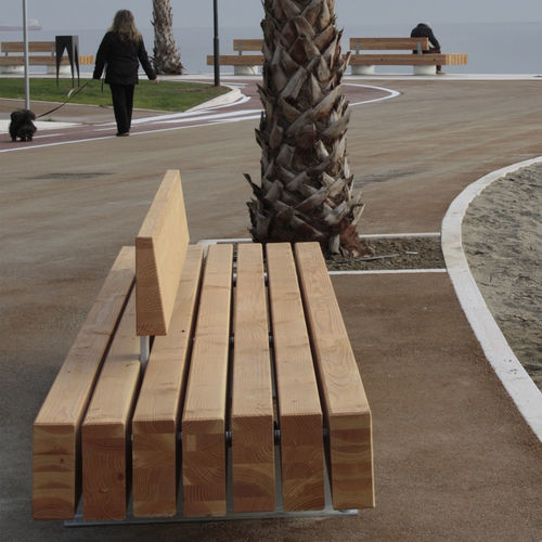 Banc public contemporain - DECK & BREAK - VASART URBAN DESIGN - en bois / en béton / en acier galvanisé