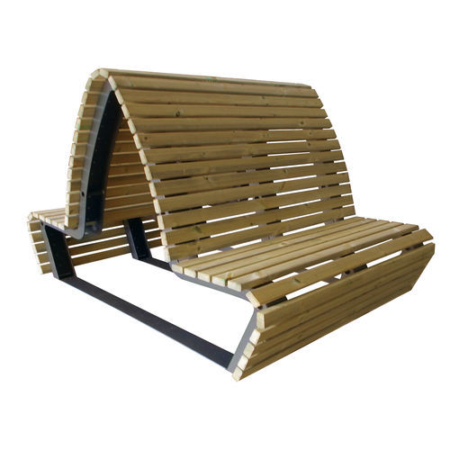 Banc public contemporain - WHALE - VASART URBAN DESIGN - en bois / en métal peint / avec dossier