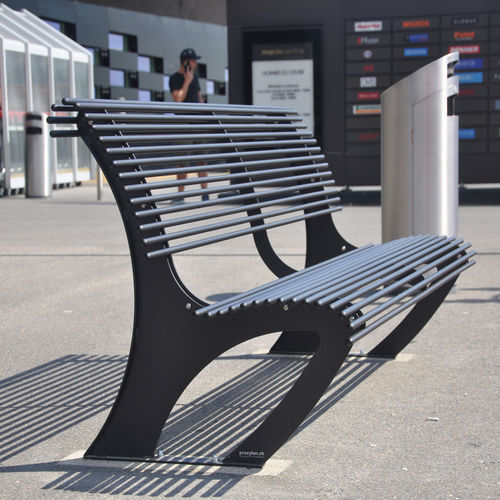 Banc public contemporain - JULES - VASART URBAN DESIGN - en métal peint / avec dossier / sans dossier