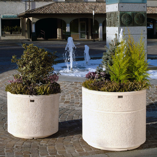 Jardinière en béton - SMERALDO - VASART URBAN DESIGN - ronde / contemporaine / blanche