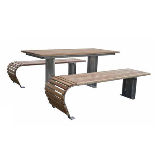 Table de pique-nique contemporaine - JUMP - VASART URBAN DESIGN - en bois / avec piètement en métal peint / rectangulaire