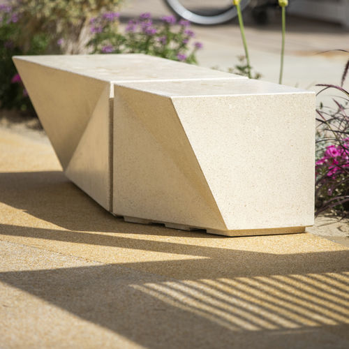Banc public contemporain - ROCK - VASART URBAN DESIGN - en ipé / en béton à haute performance / en acier inoxydable