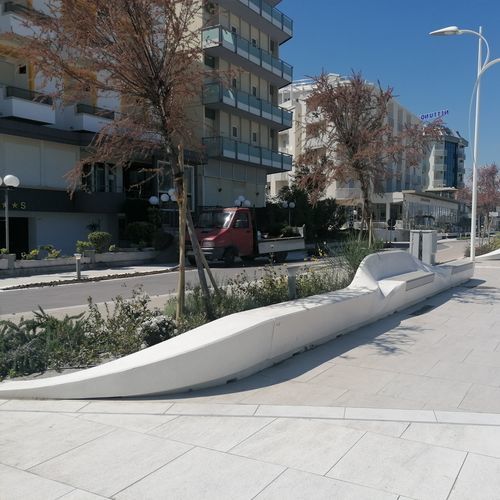 Banc public design original - PROMENADE - VASART URBAN DESIGN - en béton / en matériaux composites / en marbre