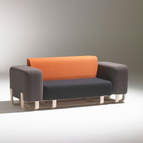 Banquette modulable - COUPLE - SOCA - contemporaine / en tissu / en bois