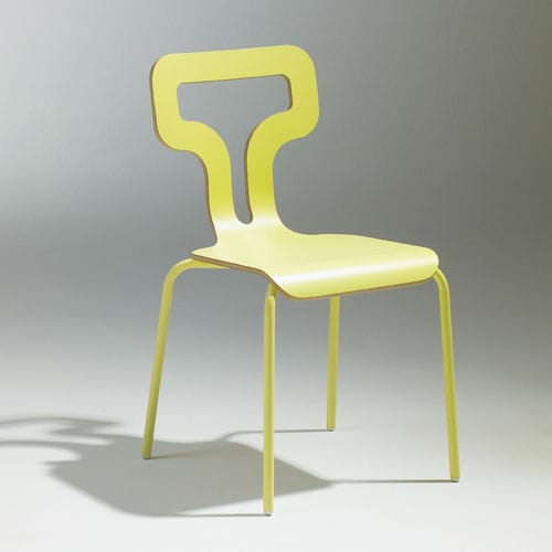 Chaise de style minimaliste - CHILK - SOCA - d'intérieur / en bois / avec piètement en métal
