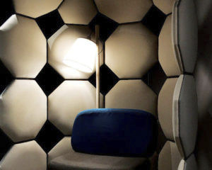 Paravent contemporain - INFINITE MAN - SOCA - en tissu / pour hôtel / modulaire