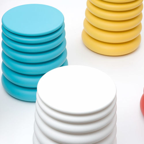 Pouf contemporain - DALEK - SOCA - en tissu / en polyéthylène / rond