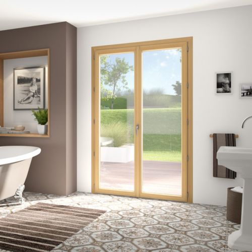 Porte-fenêtre battante - EXCÉO PREMIUM - FRANCIAFLEX - en PVC / en PMMA / à double vitrage