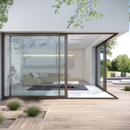 Baie vitrée coulissante - CELEST® - FRANCIAFLEX - en aluminium / à double vitrage / à coupure thermique