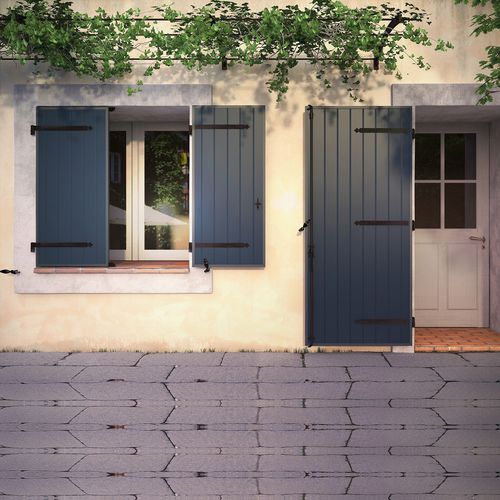 Volet battant - PLANÉO ALU - FRANCIAFLEX - en aluminium laqué / aspect bois / pour fenêtre