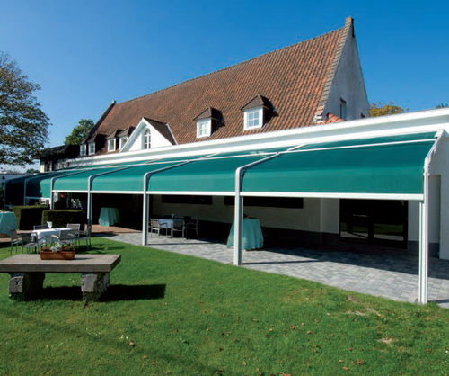 Pergola adossée - TERRACLIM - FRANCIAFLEX - en aluminium / couverture en toile / sur mesure