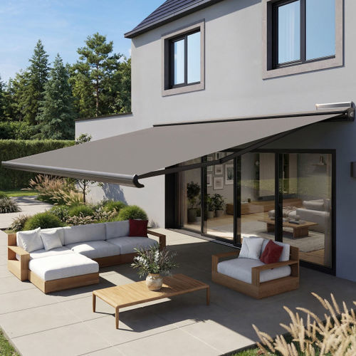 Store banne rétractable - F&Eacute;TUNA SUNPOWERED - FRANCIAFLEX - motorisé / de terrasse / de balcon