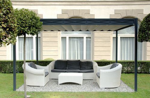 Pergola autoportée - DOMUS - UNOSIDER - en fer / couverture en toile / professionnelle