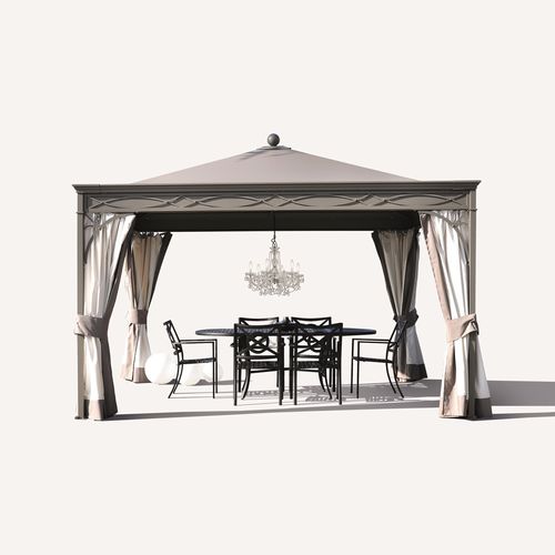 Gazebo en fer forgé - PRESTIGE - UNOSIDER - toit en toile / professionnel