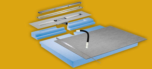 Receveur de douche rectangulaire - INDORTEC®  - GUTJAHR Systemtechnik - à encastrer / à fleur de sol / en composite