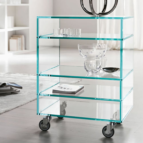 Étagère à roulettes - GRATTACIELO - TONELLI Design - contemporaine / en verre