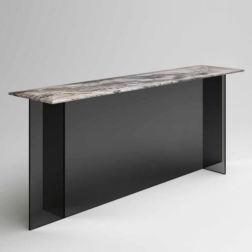 Console contemporaine - SESTANTE  - TONELLI Design - en marbre / avec piètement en verre / rectangulaire