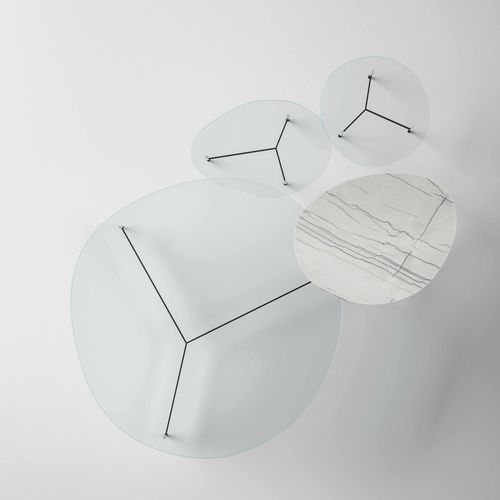 Table basse contemporaine - AFTER9  - TONELLI Design - en verre / en bois / en marbre