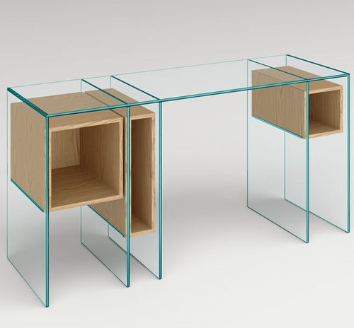 Console contemporaine - Marcell - TONELLI Design - en bois / en verre / avec piètement en verre