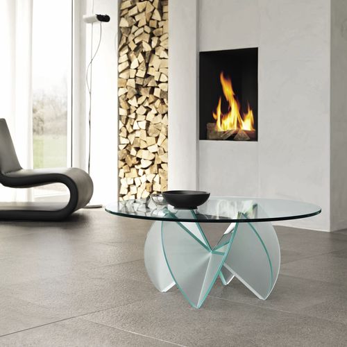 Table basse contemporaine - ROSA DEL DESERTO - TONELLI Design - en verre / ronde / résidentielle