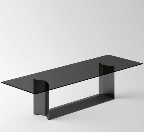 Table à manger contemporaine - T5 - TONELLI Design - en verre / en céramique / avec piètement en métal