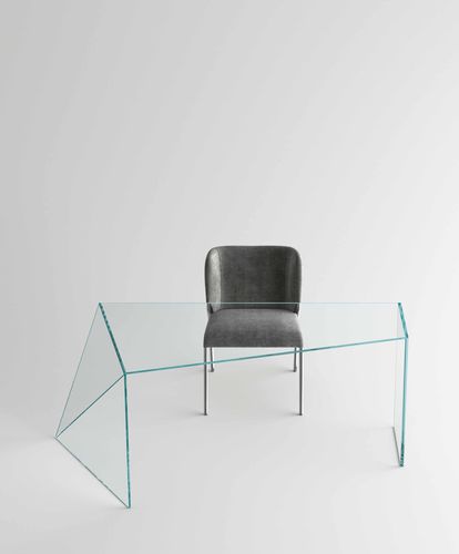 Bureau contemporain - PENROSE - TONELLI Design - en verre / droit / transparent
