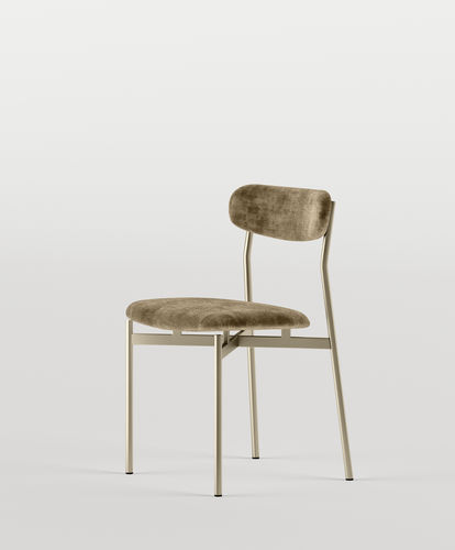 Chaise contemporaine - MIT - TONELLI Design - d'intérieur / en tissu / avec piètement en métal chromé