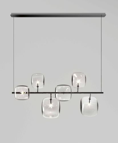 Suspension - HYPERION H - TONELLI Design - en métal / en verre bombé / design original