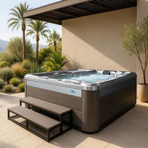 Spa hors-sol - DUAL ZONE - Cal Spas - carré / 2 places / en acier galvanisé
